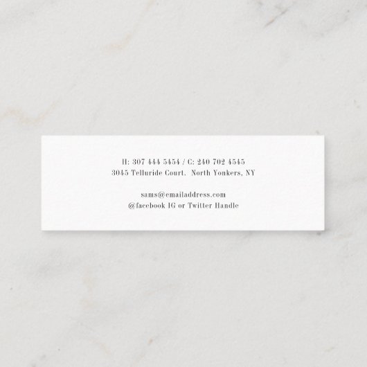 Carte De Visite Mini Graduation 2025 Modern Script Calling (Dos)