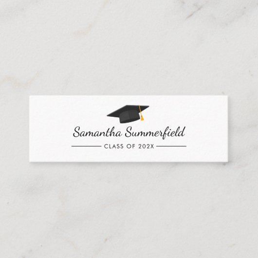 Carte De Visite Mini Graduation 2025 Modern Script Nom (Devant)