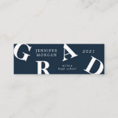 Carte De Visite Mini Graduation Gras Lettres Couleurs de l'école Nom Ca (Devant)