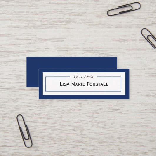 Carte De Visite Mini Graduation Name Card (Devant/Arrière en situation)