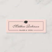Carte De Visite Mini Graduation rose Dusty Simplement Élégante (Devant)