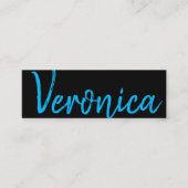 Carte De Visite Mini Grand script bleu | Série d'écriture manuscrite (Devant)