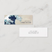 Carte De Visite Mini Grande vague outre de Kanagawa par le surfer de (Devant / Derrière)