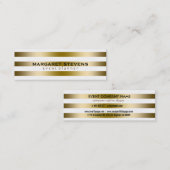 Carte De Visite Mini Grandes Blancs Et Or Design Moderne (Devant / Derrière)