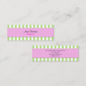 Carte De Visite Mini Grandes Tailles Vertes, Grandes Tailles Blanches,  (Devant / Derrière)