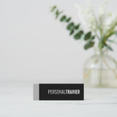 Carte De Visite Mini Gras Black and Grey Personal Trainer (Debout devant)