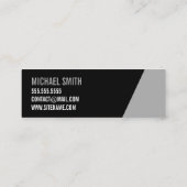 Carte De Visite Mini Gras Black and Grey Personal Trainer (Dos)