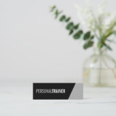 Carte De Visite Mini Gras Black and Grey Personal Trainer (Debout devant)