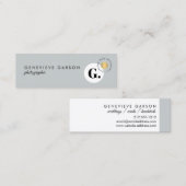 Carte De Visite Mini Gras Creative Monogramme Logo Gris Médias sociaux (Devant / Derrière)