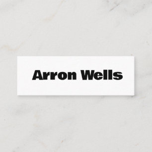 Carte De Visite Mini Gras moderne noir et blanc