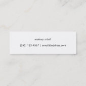 Carte De Visite Mini Gras moderne rose chaud et noir rayé (Dos)