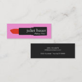 Carte De Visite Mini Gras Peinture rose Artiste Lipstick Logo Beauté (Devant / Derrière)
