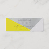 Carte De Visite Mini Gray Jaune Géométrique Métallique moderne Bloc de (Dos)