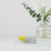 Carte De Visite Mini Gray Jaune Géométrique Métallique moderne Bloc de (Debout devant)