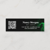 Carte De Visite Mini Green Neon Suivre les médias sociaux QR Code (Dos)