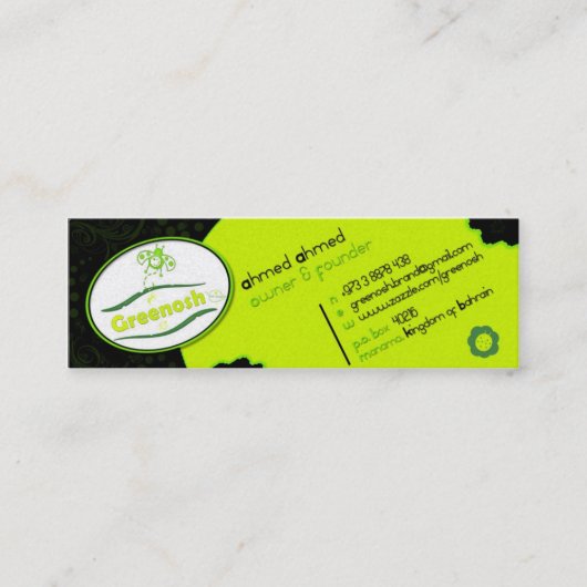 Carte De Visite Mini Greenosh B.C (Devant)