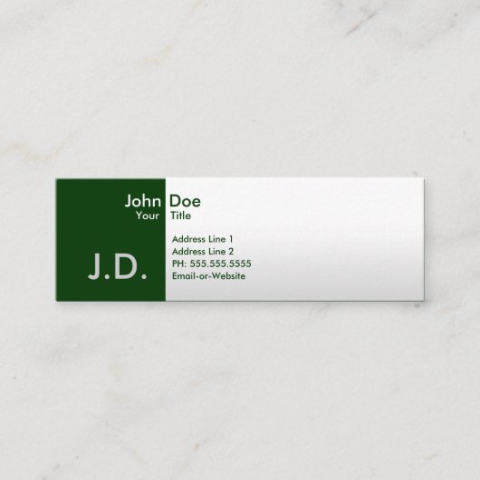 Carte De Visite Mini greens professionnels (Devant)