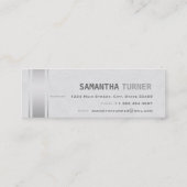 Carte De Visite Mini Grilles Argent Cuir Blanc Professionnel Personnali (Dos)