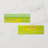 Carte De Visite Mini Grilles et perles d'or vert Slimline personnalisab (Devant / Derrière)