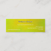 Carte De Visite Mini Grilles et perles d'or vert Slimline personnalisab (Dos)