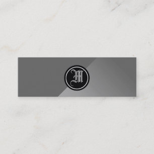 Carte De Visite Mini Gris Abstrait et monogramme
