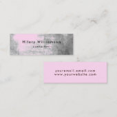Carte De Visite Mini Gris Chic Pastel Pink Grunge (Devant / Derrière)