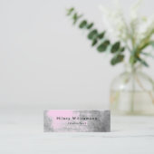 Carte De Visite Mini Gris Chic Pastel Pink Grunge (Debout devant)