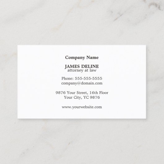 Carte De Visite Mini-gris foncé blanc monogramme Procureur (Dos)