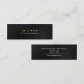 Carte De Visite Mini gris foncé noir moderne simple professionnel mince (Devant / Derrière)