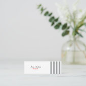 Carte De Visite Mini Gris, Gris, Gris, Motif rayé (Debout devant)