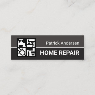 Carte De Visite Mini Gris Outils de construction professionnels Motif