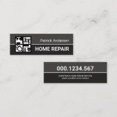 Carte De Visite Mini Gris Outils de construction professionnels Motif (Devant / Derrière)