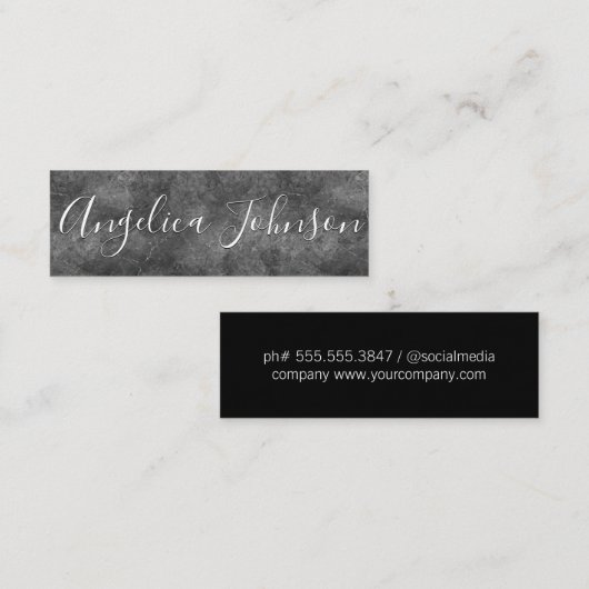 Carte De Visite Mini Gris texturé (Devant / Derrière)