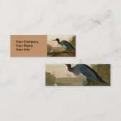 Carte De Visite Mini Grue Bleue Heron Audubon Peinture (Devant / Derrière)