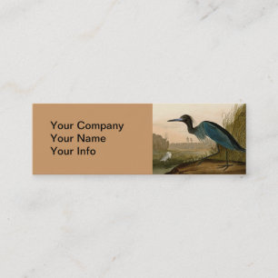 Carte De Visite Mini Grue bleue Héron Impression Audubon Art côtier