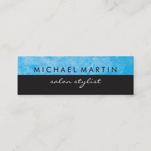 Carte De Visite Mini Grunge Bleu Noir Deux Tons (Devant)
