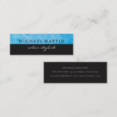 Carte De Visite Mini Grunge Bleu Noir Deux Tons (Devant / Derrière)