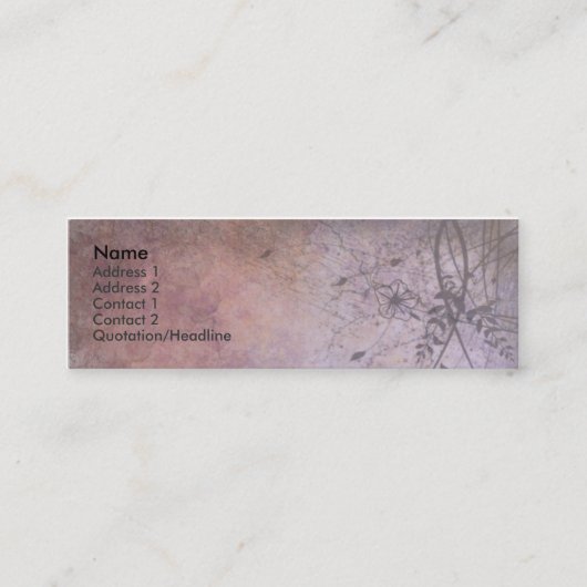 Carte De Visite Mini Grunge florale ruinée (Devant)