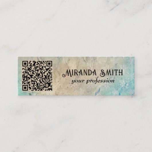 Carte De Visite Mini Grunge le code QR (Devant)