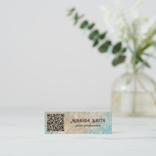Carte De Visite Mini Grunge le code QR (Debout devant)