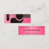 Carte De Visite Mini Guitare acoustique rose (Devant / Derrière)