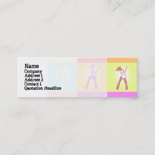 Carte De Visite Mini Guitare de paix - maigre (Devant)