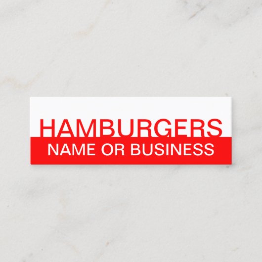 CARTE DE VISITE MINI HAMBURGERS (Devant)