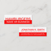 CARTE DE VISITE MINI HAMBURGERS (Devant / Derrière)