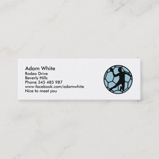 Carte De Visite Mini Handball (Devant)