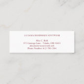 Carte De Visite Mini Handmade with Love Quote for Artisans Items in Red (Dos)