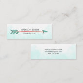 Carte De Visite Mini Hausse-flèche Turquoise tendance chic (Devant / Derrière)