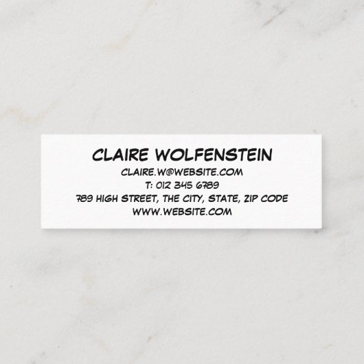 Carte De Visite Mini HELLO Speech Bubble Fun Retro Comic Book (Dos)