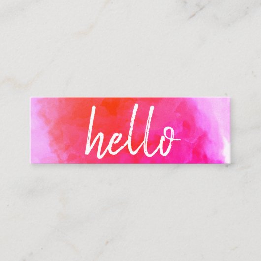 Carte De Visite Mini Hello Watercolor Vibrant (Devant)