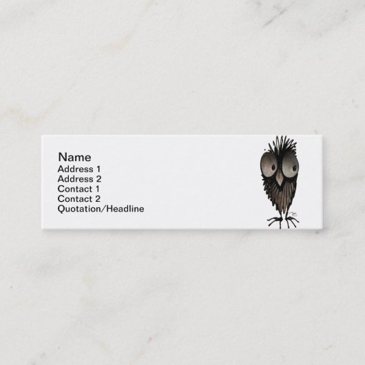Carte De Visite Mini Hibou drôle (Devant)